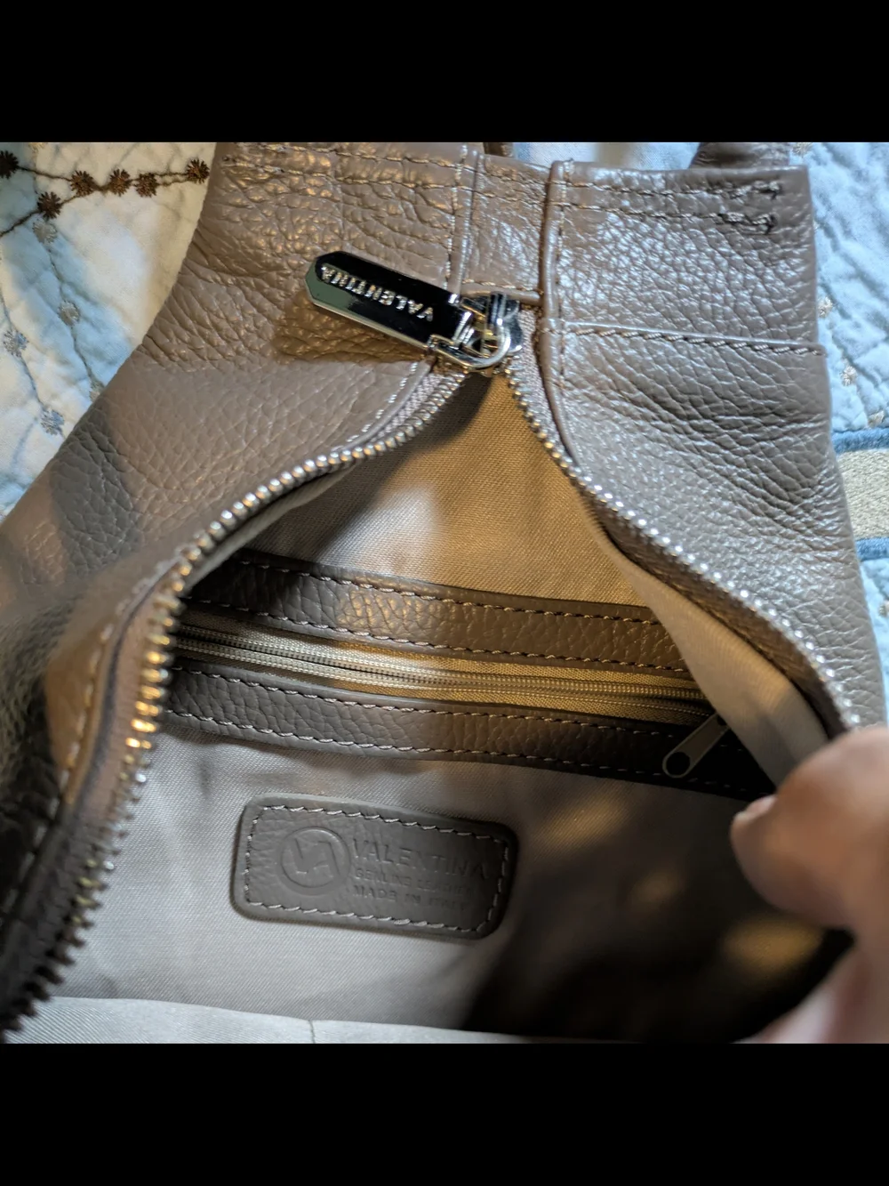 Valentina Leather Backpack In Gray. Very Good Condition.